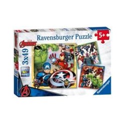 Puzzle Ravensburger de 3x49 piezas. Marvel: Los poderosos Avengers