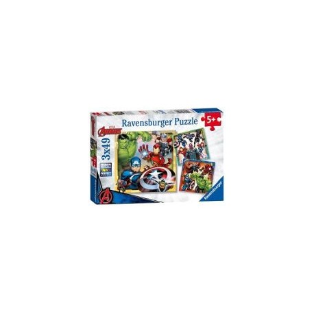 Puzzle Ravensburger de 3x49 piezas. Marvel: Los poderosos Avengers