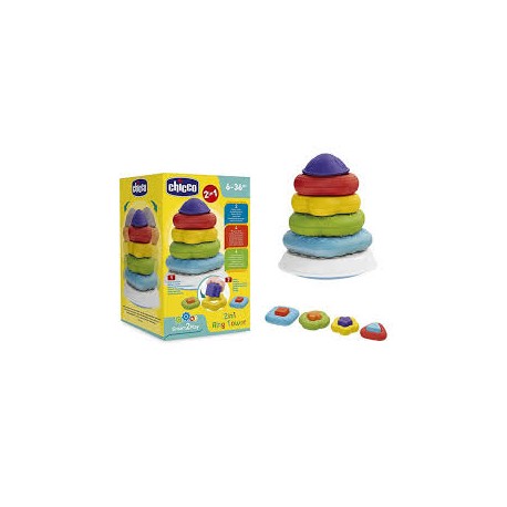 chicco niño.4 anillos con formas y superficies diferentes.