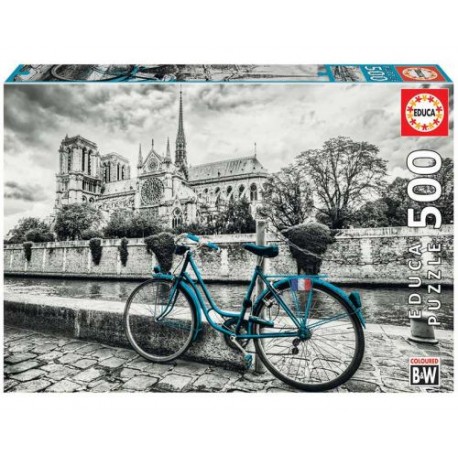 Puzzle Educa 1000 piezas. Bicicleta junto a Notre Dame