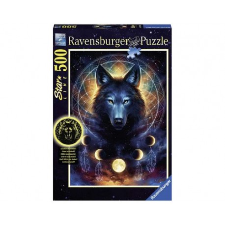 Puzzle de Ravensburger 500 piezas. Lobo brillante