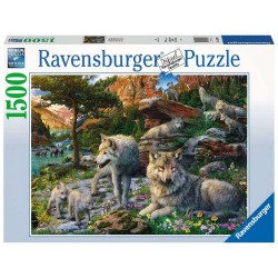 Puzzle  de Ravensburger Lobos en Primavera de 1500 Piezas
