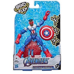 HASBRO AVENGERS FIGURAS BEND AND FLEX CAPTAIN AMERICA FALCON