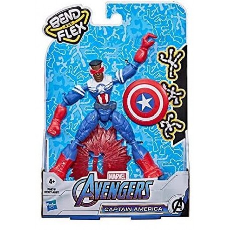 HASBRO AVENGERS FIGURAS BEND AND FLEX CAPTAIN AMERICA FALCON