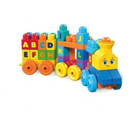 Mega Bloks Tren musical ABC, juguete de construcción para bebé + 1 año