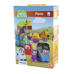 Miniland- Super Blocks: Farm 38pc Juegp de construcción con Bloques de la Granja. (32339)