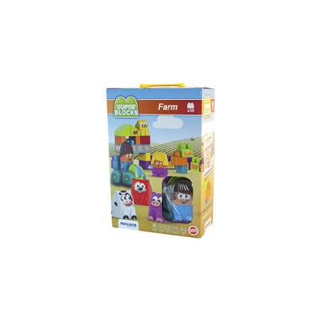 Miniland- Super Blocks: Farm 38pc Juegp de construcción con Bloques de la Granja. (32339)