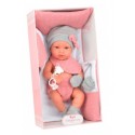 MUÑECA BEBE ELEGANCE 40CM DAFNE ROSA C/COJIN Y MUÑECO