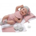 MUÑECA ELEGANCE 42CM SALMA ROSA CON CAMBIADOR Y MANOPLAS