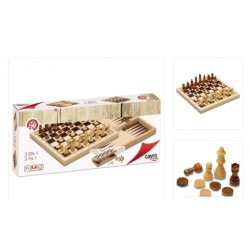 3 En 1 Ajedrez Damas Backgamon Cayro