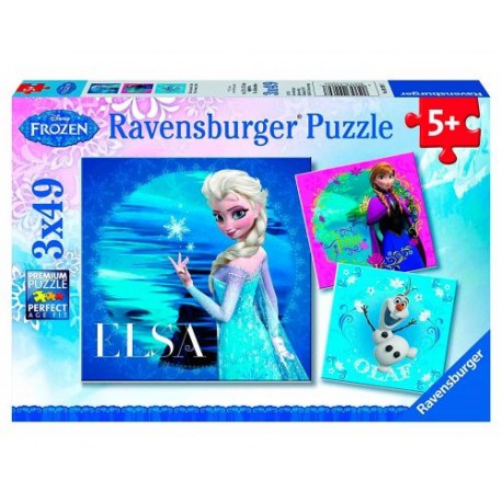 Puzzle Ravensburger Frozen Elsa, Anna y Olaf 3x49 Pie