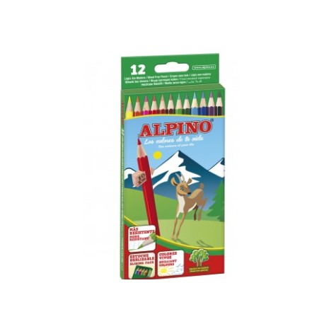 LAPICES COLORES ALPINO 654 CAJA DE 12 COLORES SURTIDOS LARGOS 28327 ALPINO (LIBROS)