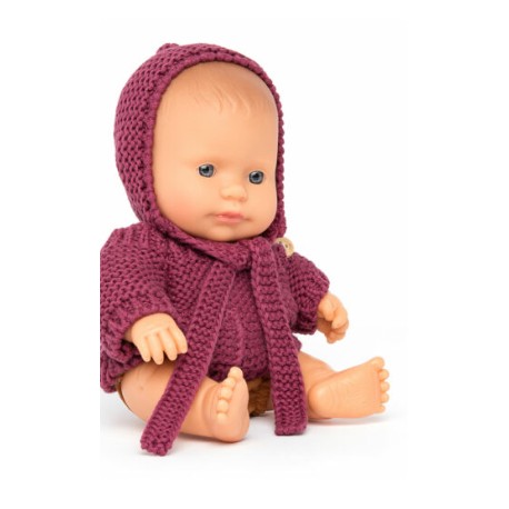 Set muñeco bebé caucásico 21cm con ropa