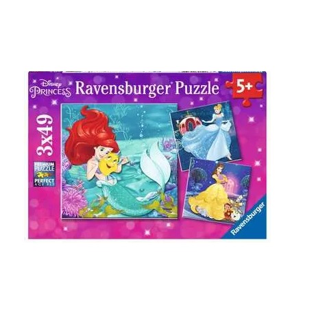 Puzle Ravensburger 3 x . La  aventura de las Princesas