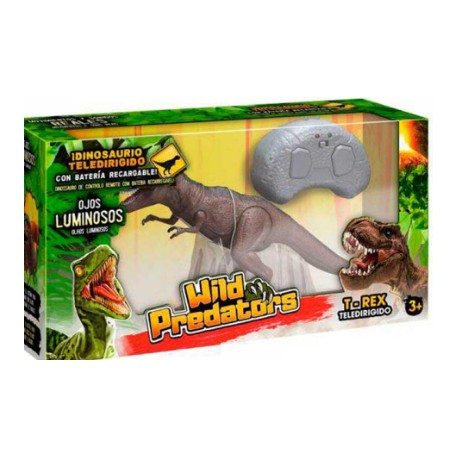 WILD PREDATORS - T REX RADIOCONTROL DINOSAURIO TELEDIRIGIDO, TIRANOSAURIO REX, +3 AÑOS 28 CM LARGO