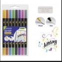 SET 8 ROTULADORES DOBLE PUNTA METALIZADO LETTERING