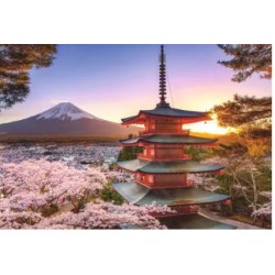 Puzzle Ravensburger Flores de Cerezo del Monte Fuji de 1000