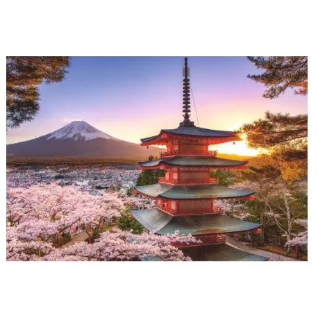 Puzzle Ravensburger Flores de Cerezo del Monte Fuji de 1000