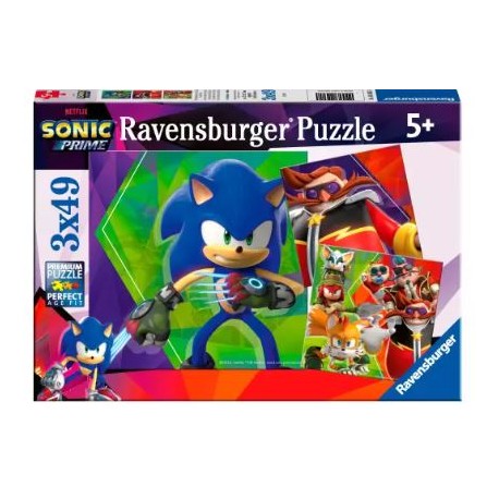 Puzzle Ravensburger Sonic Prime de 3x49 Piezas