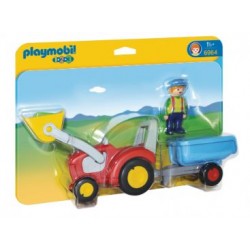 Playmobil 1.2.3 Tractor con Remolque