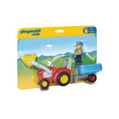 Playmobil 1.2.3 Tractor con Remolque