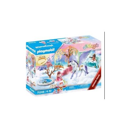 PLAYMOBIL Magic 71246 Pícnic con Carruaje Pegaso, con Gran Tiara Infantil, Juguete para niños a Partir de 4 años