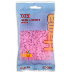 Hama Midi bolsa 1000 perlas rosa translúcido