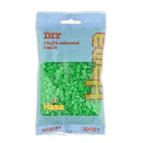 Hama Midi bolsa 1000 perlas verde neón