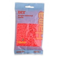 Hama Midi bolsa 1000 perlas Rojo neón
