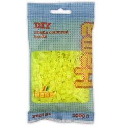 Hama Midi bolsa 1000 perlas Amarillo neón