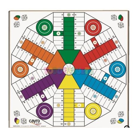 Tablero parchís-oca 138/6 6 jugadores madera 40x40