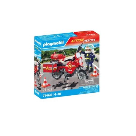 Playmobil 71466 - Action Heroes: Moto de Bomberos