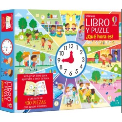 Libro y puzle. ¿Qué hora es?