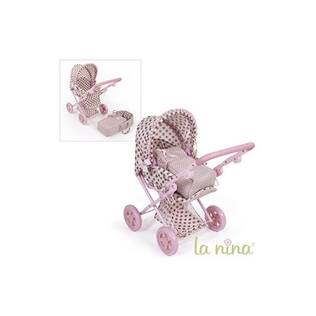 Carrito .Cuco + Silla Flor rosa. L a NIna