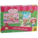 Puzzle Ses de 2 x 20 piezas Tarta de Fresa