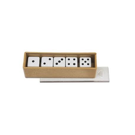 Cajita con 5 dados de punto