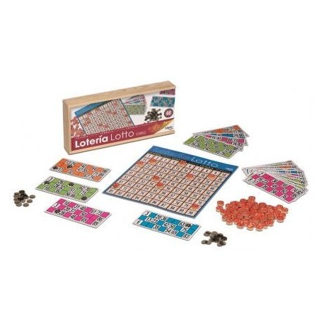 Lotería en caja de madera