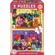 Puzzle Educa madera 2x 16 Mascotas