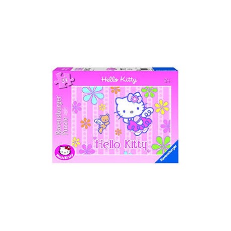 Puzzle Ravensburguer de 24 piezas. Hello Kitty en un mar de flores